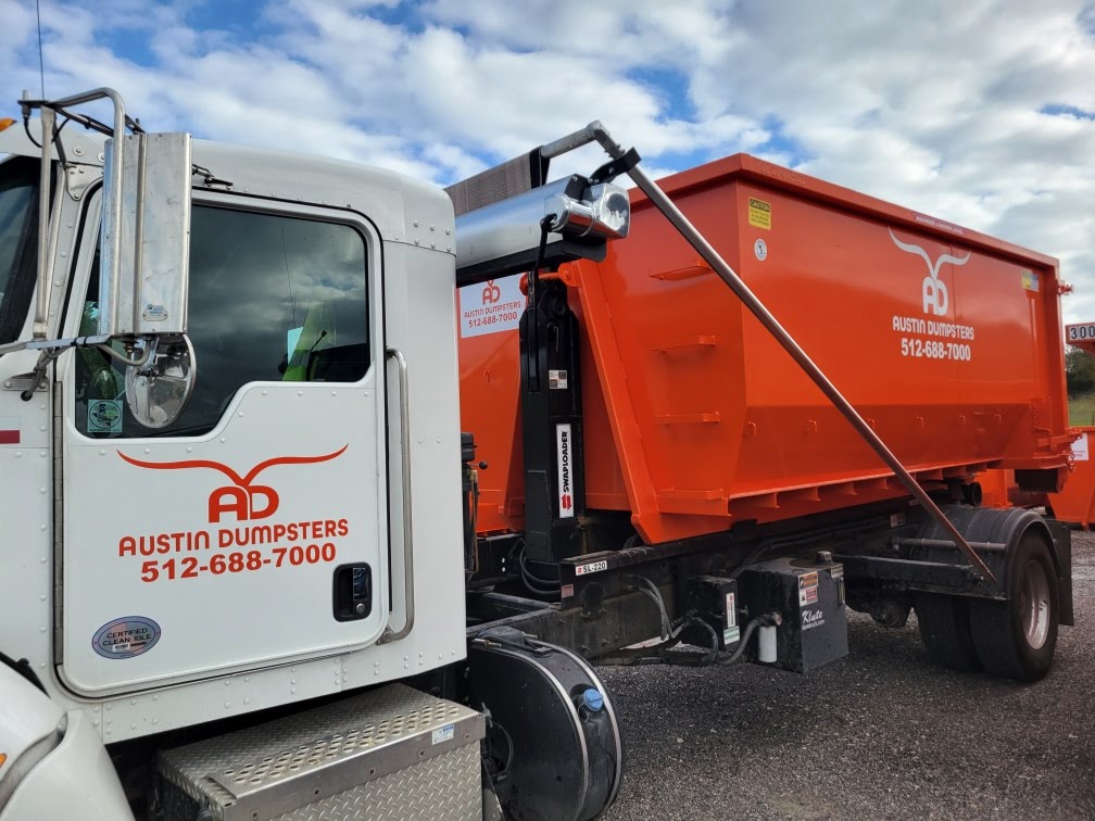 closeup of dumpster on truck