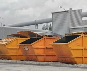 old dumpsters lined up